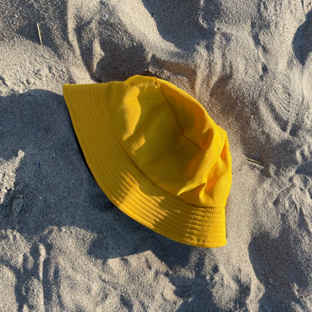 Bright yellow bucket hat (reversible)